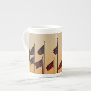 Flaggen von Sunset American Patriotic USA Prozellantasse