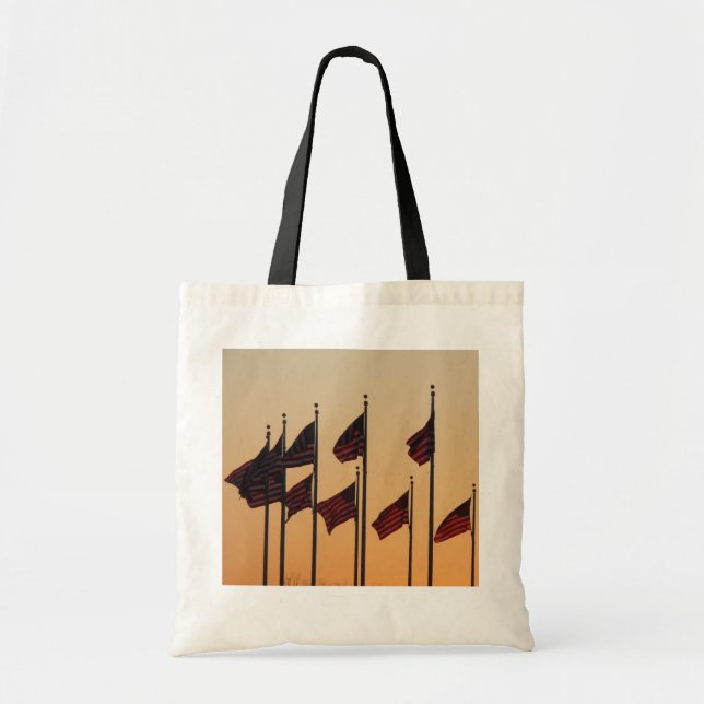Flaggen von Sunset American Patriotic USA Tragetasche (Vorne)