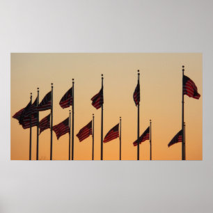 Flaggen von Sunset I American Patriotic USA Poster