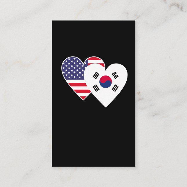 Flaggen-Zwillings-Herz-Koreaner-Amerikaner Visitenkarte (Vorderseite)