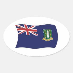 Flaggenaufkleber der britischen Jungfrau Ovaler Aufkleber