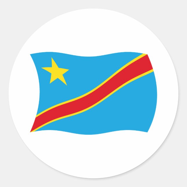 Flaggenaufkleber der Demokratischen Republik Kongo Runder Aufkleber (Vorderseite)