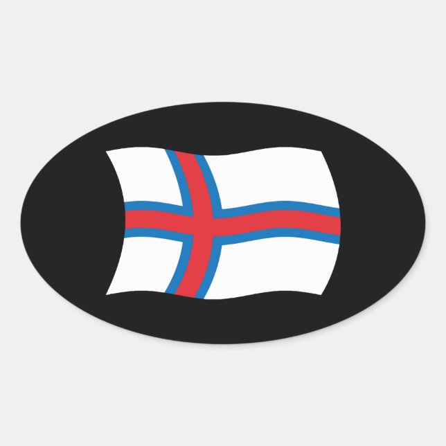 Flaggenaufkleber der Färöer Ovaler Aufkleber (Vorderseite)
