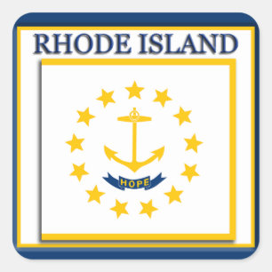 Flaggenaufkleber der Insel Rhode Quadratischer Aufkleber