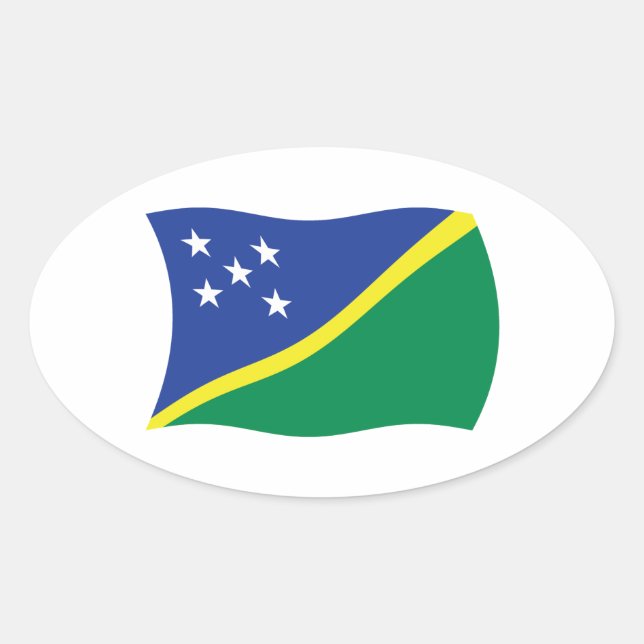 Flaggenaufkleber der Salomonen Ovaler Aufkleber (Vorderseite)