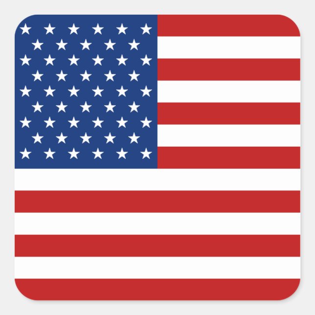 Flaggenaufkleber der USA Quadratischer Aufkleber (Vorderseite)