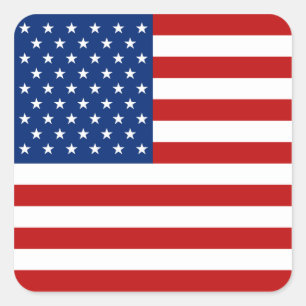 Flaggenaufkleber der USA Quadratischer Aufkleber