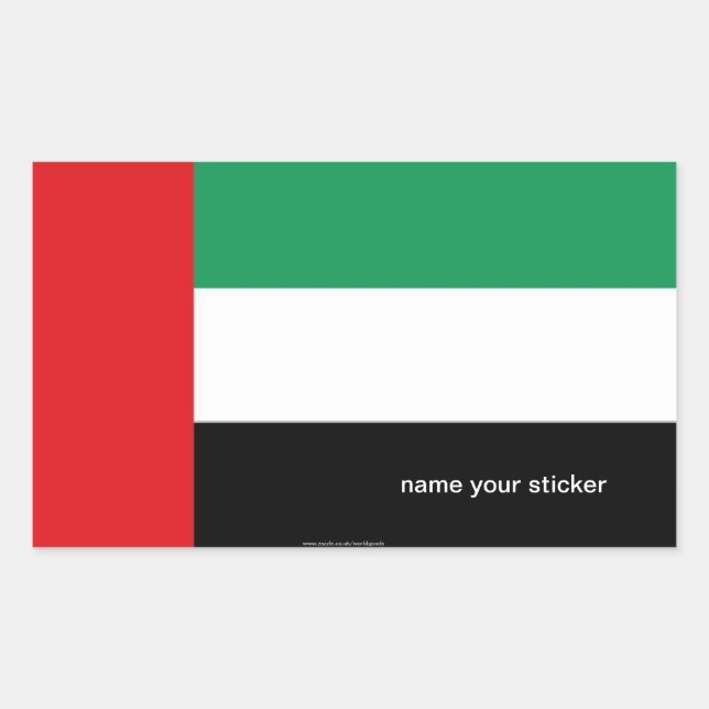 Flaggenaufkleber der Vereinigten Arabischen Emirat Rechteckiger Aufkleber (Vorderseite)