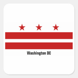 Flaggenaufkleber der Washington DC Quadratischer Aufkleber