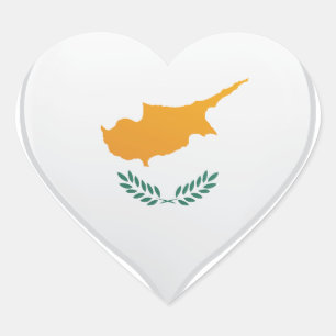 Flaggenaufkleber der zyprischen Liebe Herz-Aufkleber
