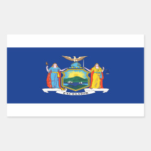 Flaggenaufkleber des Staates New York Rechteckiger Aufkleber