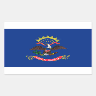 Flaggenaufkleber des Staates North Dakota Rechteckiger Aufkleber