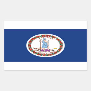 Flaggenaufkleber des Staates Virginia Rechteckiger Aufkleber