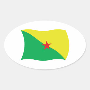 Flaggenaufkleber Französisch-Guayana Ovaler Aufkleber