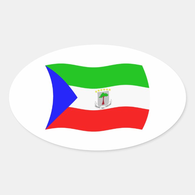 Flaggenaufkleber für äquatoriale Guinea Ovaler Aufkleber (Vorderseite)