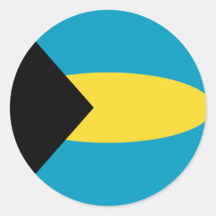 Flaggenaufkleber für Bahamas Fisheye Runder Aufkleber