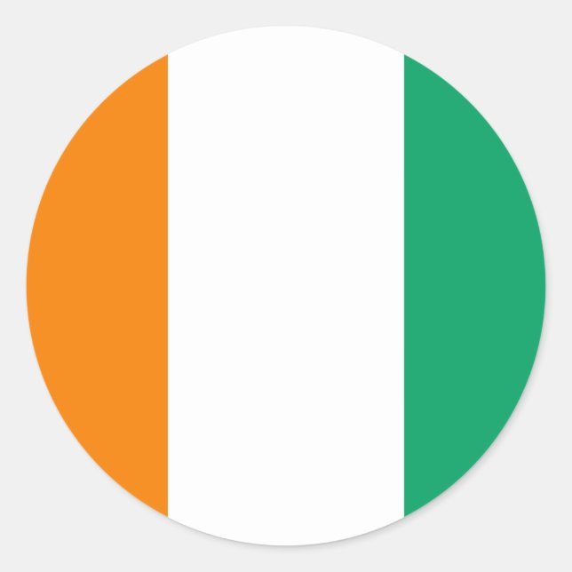 Flaggenaufkleber für Côte d'Ivoire Runder Aufkleber (Vorderseite)