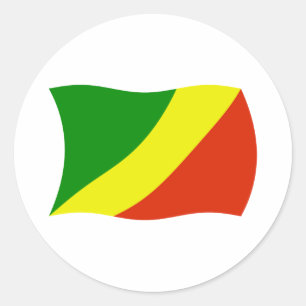 Flaggenaufkleber für die Republik Kongo Runder Aufkleber