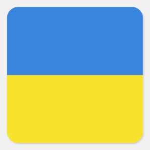 Flaggenaufkleber für die Ukraine Quadratischer Aufkleber