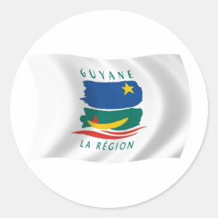 Flaggenaufkleber für Französisch-Guayana Runder Aufkleber