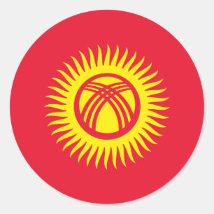 Flaggenaufkleber für Kirgisistan Runder Aufkleber