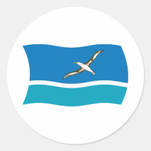 Flaggenaufkleber für Midway Island Runder Aufkleber