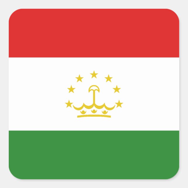 Flaggenaufkleber für Tadschikistan Quadratischer Aufkleber (Vorderseite)