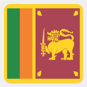 Flaggenaufkleber in Sri Lanka Quadratischer Aufkleber