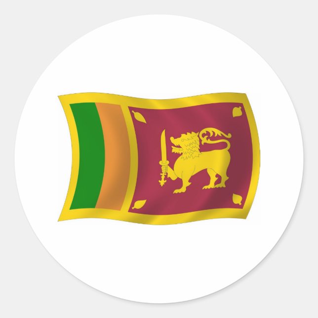 Flaggenaufkleber in Sri Lanka Runder Aufkleber (Vorderseite)