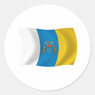 Flaggenaufkleber Kanarische Inseln Runder Aufkleber