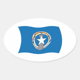Flaggenaufkleber Nördliche Marianeninseln Ovaler Aufkleber