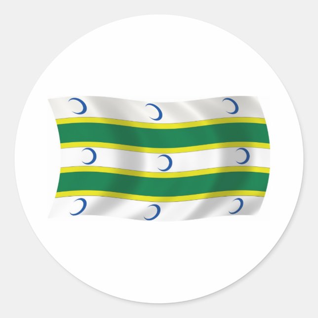 Flaggenaufkleber Turkmenistans Runder Aufkleber (Vorderseite)