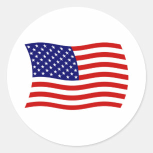 Flaggenaufkleber Vereinigte Staaten von Amerika Runder Aufkleber