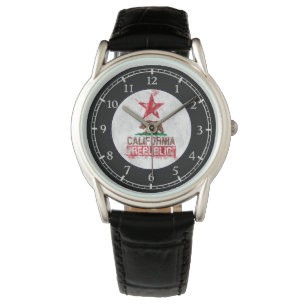 Flaggenbär der Republik Kalifornien im Farbstil Armbanduhr
