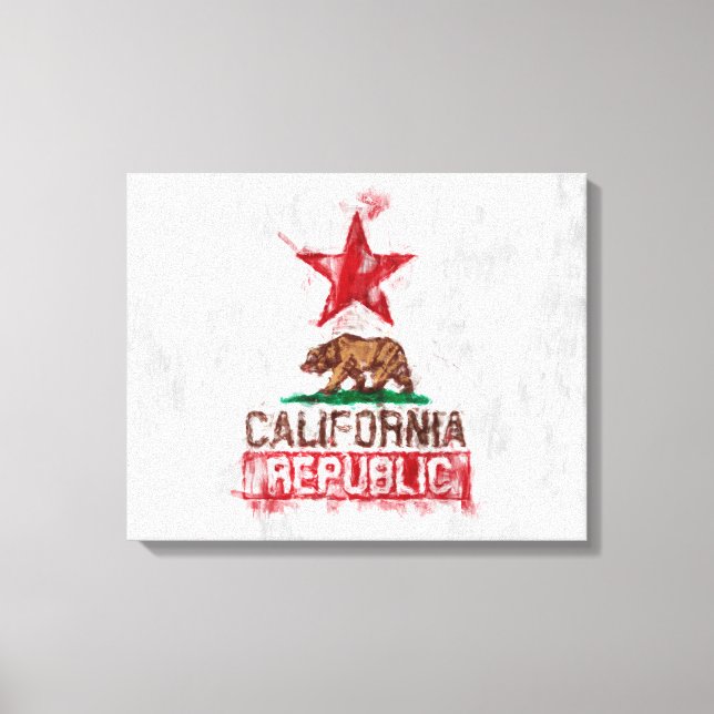 Flaggenbär der Republik Kalifornien im Stil der Ma Leinwanddruck (Vorderseite)