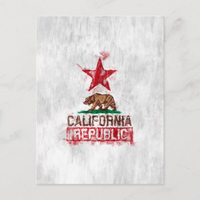 Flaggenbär der Republik Kalifornien im Stil der Ma Postkarte (Vorderseite)