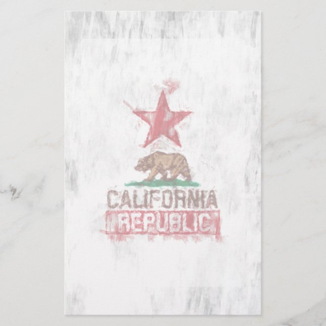 Flaggenbär der Republik Kalifornien in der Farbe P Briefpapier (Vorderseite)