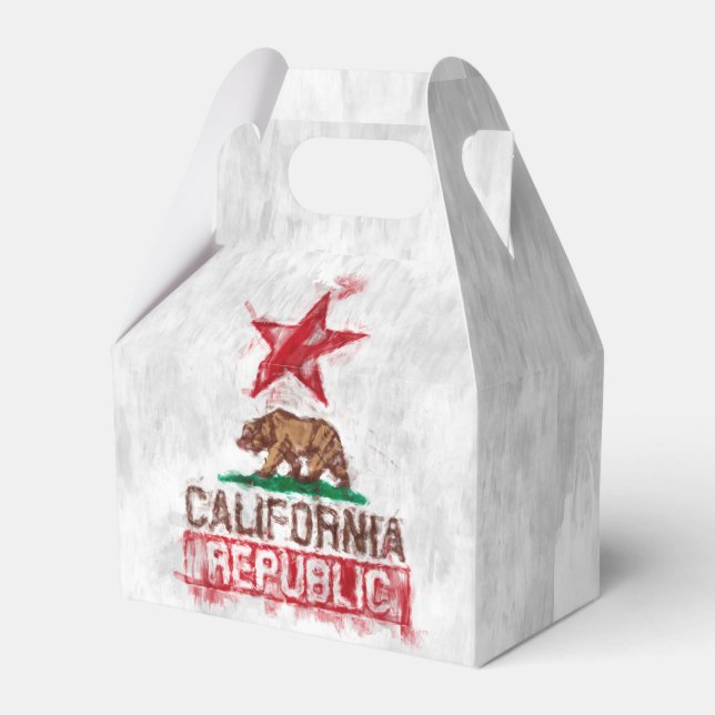 Flaggenbär der Republik Kalifornien in farbenfrohe Geschenkschachtel (Vorderseite)