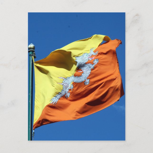Flaggenbhutan Postkarte (Vorderseite)