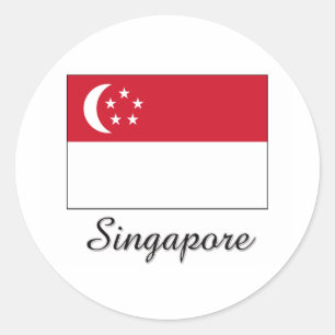 Flaggendesign in Singapur Runder Aufkleber
