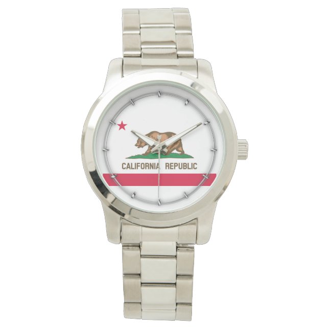 Flaggenentwurf des kalifornischen Staates Armbanduhr (Vorderseite)