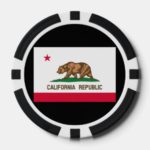 Flaggenentwurf des kalifornischen Staates Pokerchips