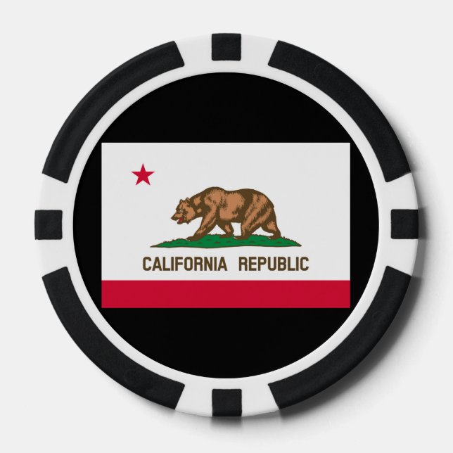 Flaggenentwurf des kalifornischen Staates Pokerchips (Vorderseite)