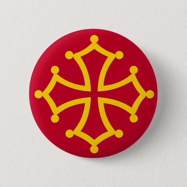 Flaggenfrankreich-Landes Midis Pyrenäen Button (Vorderseite)