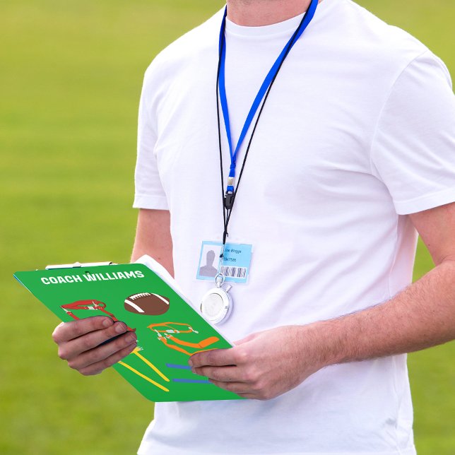 Flaggenfußballtrainer Personalisiert Klemmbrett (Von Creator hochgeladen)