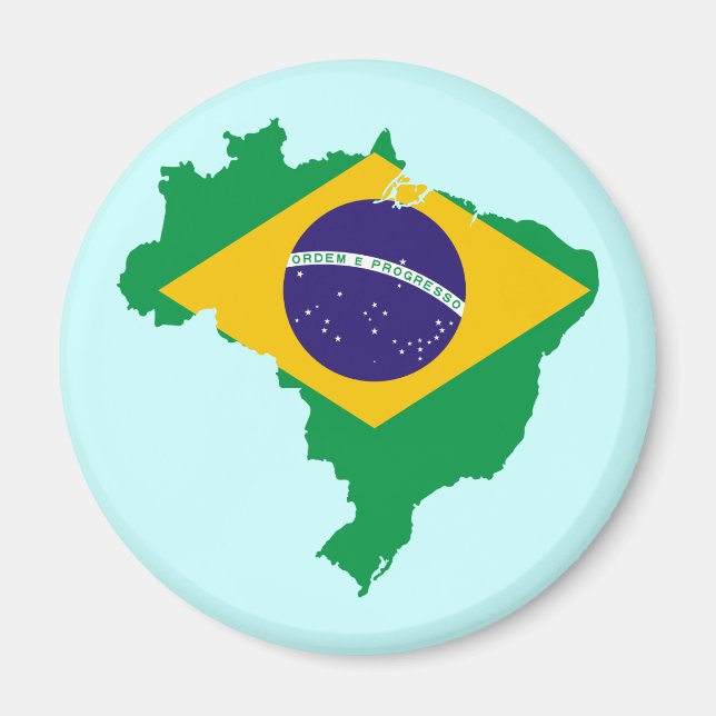 Flaggenkarte Brasilien Magnet (Vorne)
