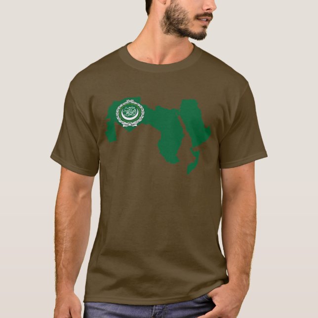 Flaggenkarte der arabischen Liga T-Shirt (Vorderseite)