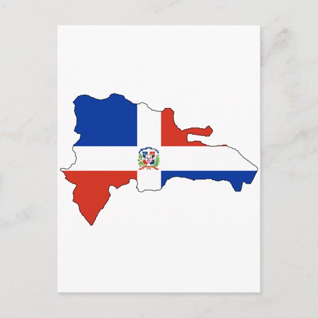 Flaggenkarte der Dominikanischen Republik Postkarte (Vorderseite)