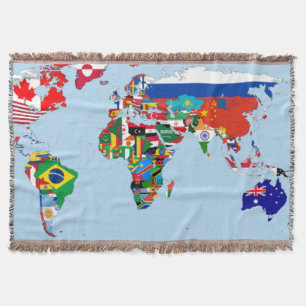 Flaggenkarte der Welt 2 Decke