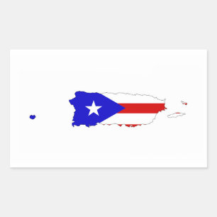 Flaggenkarte des puerto rico rechteckiger aufkleber